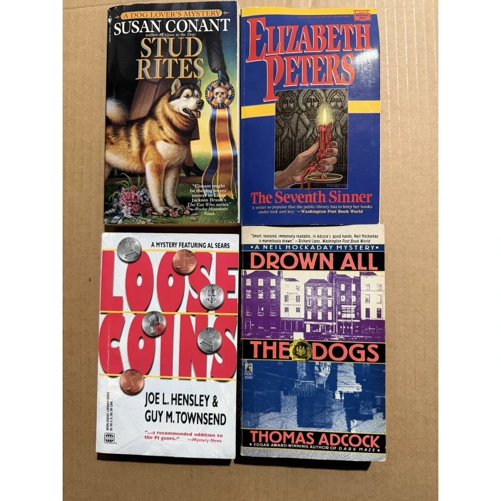 Lot of 10 random‎ murder mystery novel paperback books, various authors B3